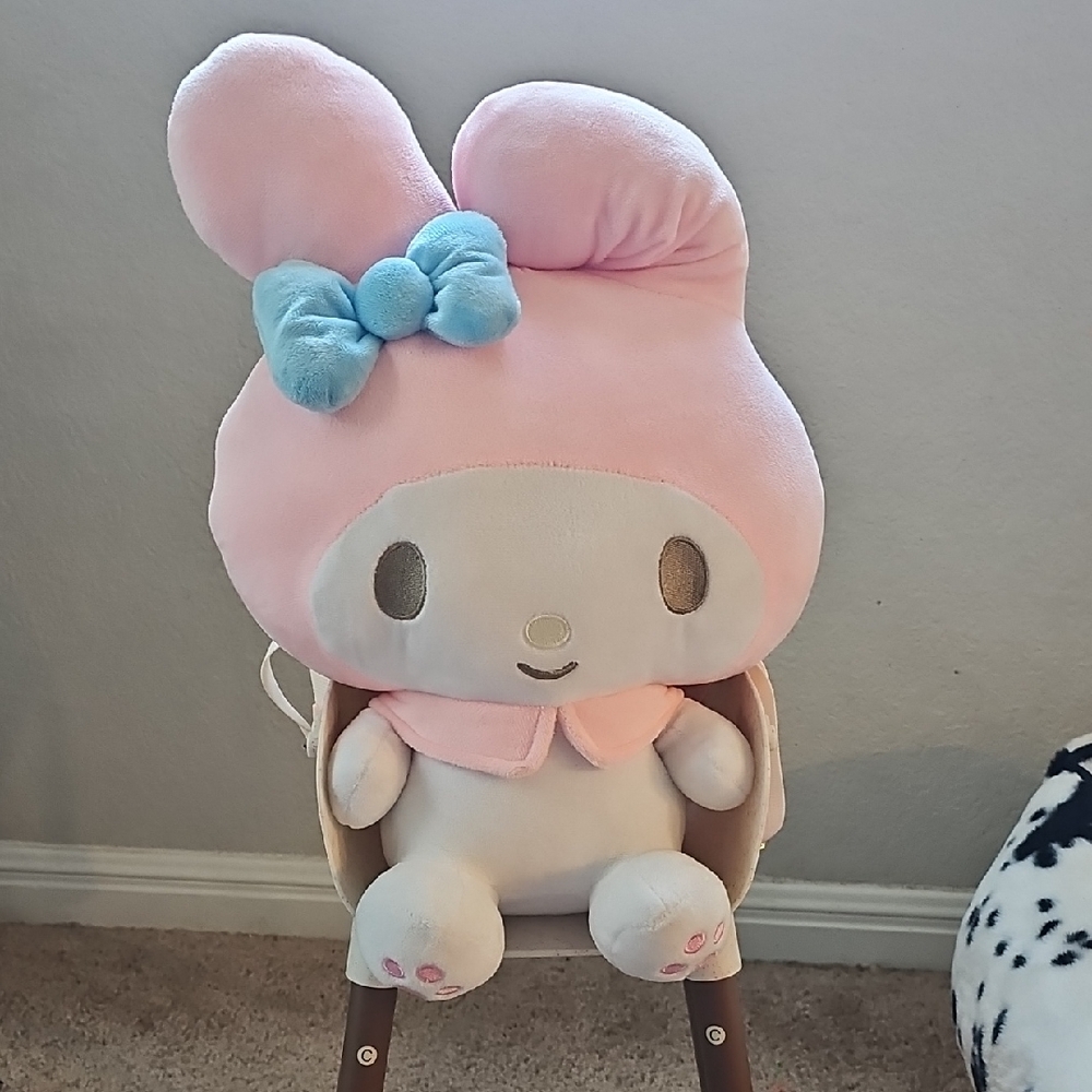 EUC Bioworld Sanrio My Melody Plush Backpack With Adjustable Straps